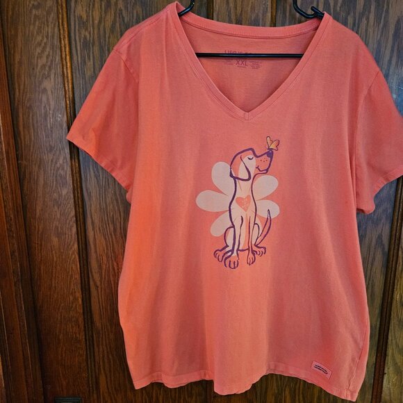 Women's Spring Daisy Dog Short Sleeve Tee Size XXL - Picture 1 of 4